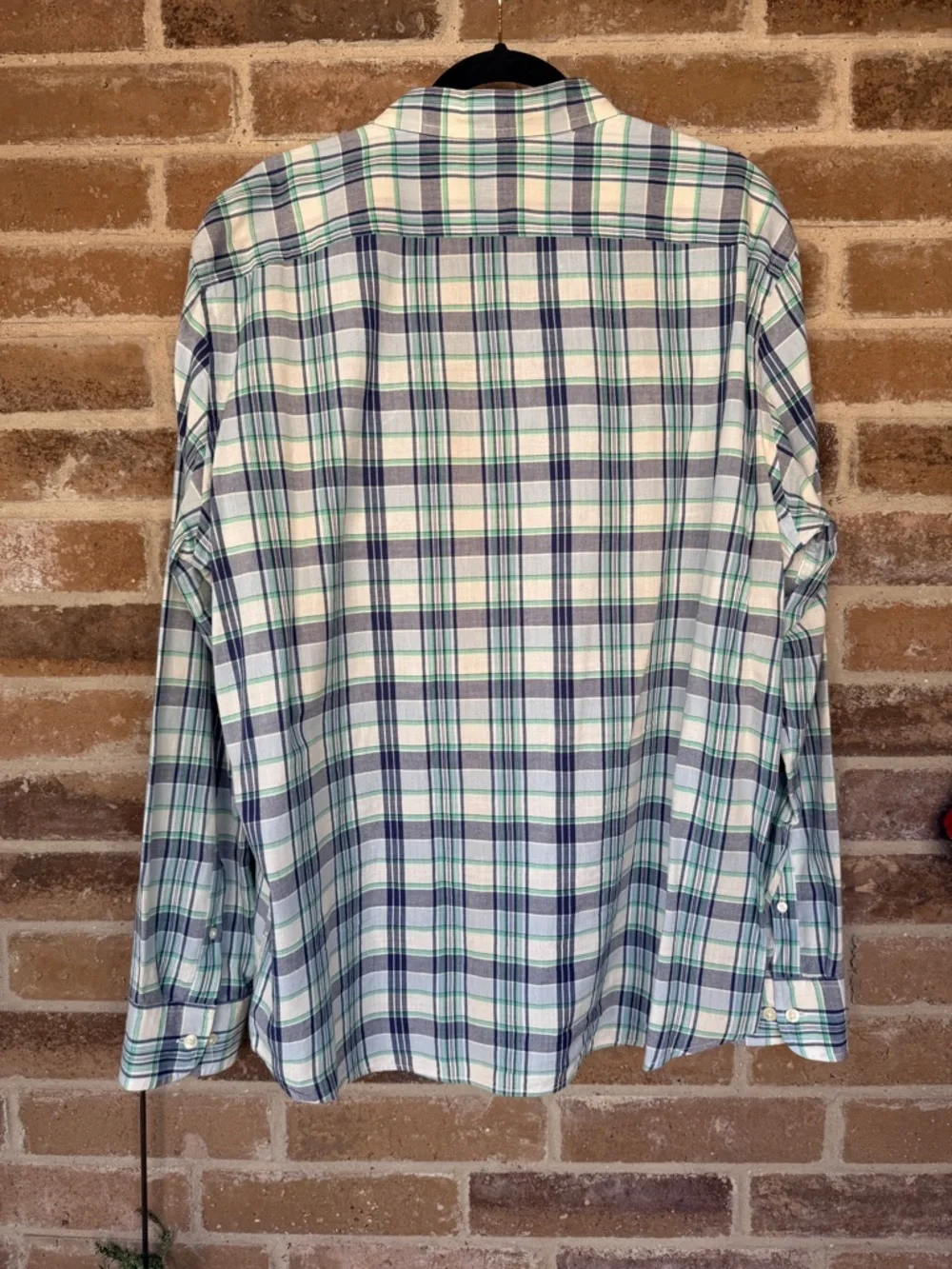 J. Crew Men's Plaid Button-Down Shirt in Blue, Green & White